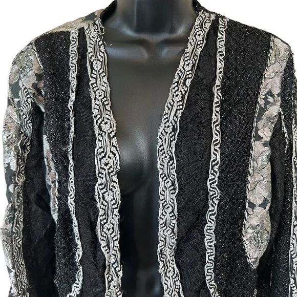 Sandy Starkman Black White Metallic Blazer - Picture 2 of 10